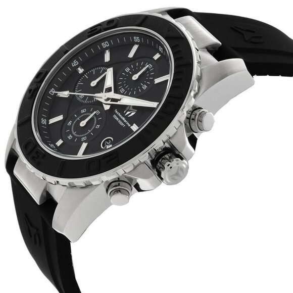 NWT Authentic Technomarine Sea Chronograph Quartz Black Dial Men's Watch - Picture 2 of 3
